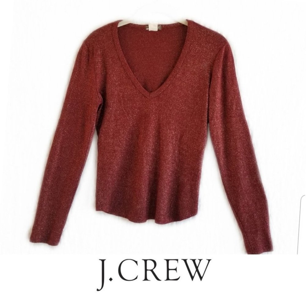 J. Crew red shimmer top size xsmall